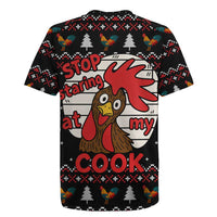 Chicken Stop Christmas Rugby Jersey Xmas Holiday Patterns - Wonder Print Shop