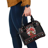 Chicken Stop Christmas Shoulder Handbag Xmas Holiday Patterns - Wonder Print Shop