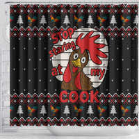 Chicken Stop Christmas Shower Curtain Xmas Holiday Patterns - Wonder Print Shop