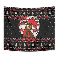 Chicken Stop Christmas Tapestry Xmas Holiday Patterns - Wonder Print Shop
