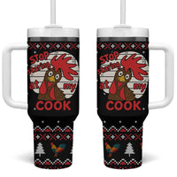 Chicken Stop Christmas Tumbler With Handle Xmas Holiday Patterns - Wonder Print Shop