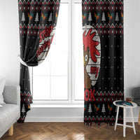 Chicken Stop Christmas Window Curtain Xmas Holiday Patterns - Wonder Print Shop