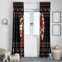 Chicken Stop Christmas Window Curtain Xmas Holiday Patterns - Wonder Print Shop