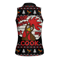 Chicken Stop Christmas Women Sleeveless Polo Shirt Xmas Holiday Patterns - Wonder Print Shop