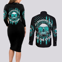I Am The Storm Skul Couples Matching Long Sleeve Bodycon Dress and Long Sleeve Button Shirt - Wonder Print Shop