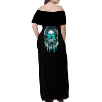 I Am The Storm Skul Off Shoulder Maxi Dress - Wonder Print Shop