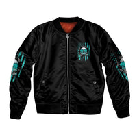 I Am The Storm Skul Sleeve Zip Bomber Jacket - Wonder Print Shop