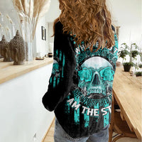 I Am The Storm Skul Women Casual Shirt - Wonder Print Shop