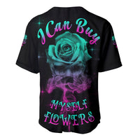 I Can Buy Myself Flowers Smoke Rose Skull Baseball Jersey - Wonder Print Shop