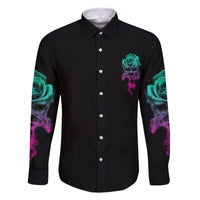 I Can Buy Myself Flowers Smoke Rose Skull Family Matching Long Sleeve Bodycon Dress and Hawaiian Shirt - Wonder Print Shop