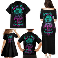 I Can Buy Myself Flowers Smoke Rose Skull Family Matching Puletasi Dress and Hawaiian Shirt - Wonder Print Shop