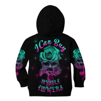 I Can Buy Myself Flowers Smoke Rose Skull Kid Hoodie - Wonder Print Shop