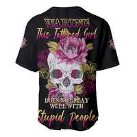 Warning This Tattooed Girl Baseball Jersey - Wonder Print Shop