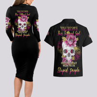 Warning This Tattooed Girl Couples Matching Long Sleeve Bodycon Dress and Hawaiian Shirt - Wonder Print Shop