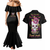 Warning This Tattooed Girl Couples Matching Mermaid Dress and Hawaiian Shirt - Wonder Print Shop