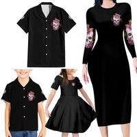 Warning This Tattooed Girl Family Matching Long Sleeve Bodycon Dress and Hawaiian Shirt - Wonder Print Shop