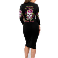 Warning This Tattooed Girl Family Matching Long Sleeve Bodycon Dress and Hawaiian Shirt - Wonder Print Shop