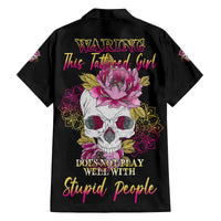 Warning This Tattooed Girl Family Matching Tank Maxi Dress and Hawaiian Shirt - Wonder Print Shop