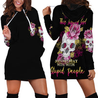 Warning This Tattooed Girl Hoodie Dress - Wonder Print Shop