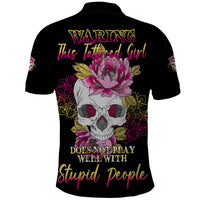 Warning This Tattooed Girl Polo Shirt - Wonder Print Shop