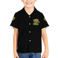 Warning This Tattooed Girl Flower Sugar Skull Family Matching Puletasi Dress and Hawaiian Shirt - Wonder Print Shop