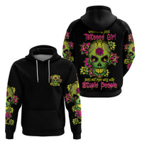 Warning This Tattooed Girl Flower Sugar Skull Hoodie - Wonder Print Shop