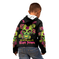 Warning This Tattooed Girl Flower Sugar Skull Kid Hoodie - Wonder Print Shop
