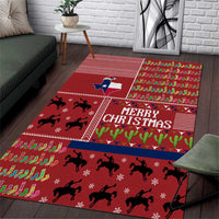 Texas Map Merry Christmas Area Rug Xmas Holiday Patterns - Wonder Print Shop