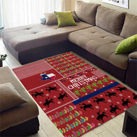 Texas Map Merry Christmas Area Rug Xmas Holiday Patterns - Wonder Print Shop