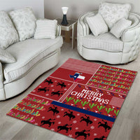 Texas Map Merry Christmas Area Rug Xmas Holiday Patterns - Wonder Print Shop