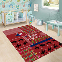 Texas Map Merry Christmas Area Rug Xmas Holiday Patterns - Wonder Print Shop
