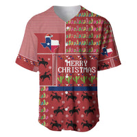Texas Map Merry Christmas Baseball Jersey Xmas Holiday Patterns - Wonder Print Shop