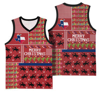 Texas Map Merry Christmas Basketball Jersey Xmas Holiday Patterns - Wonder Print Shop