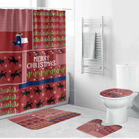 Texas Map Merry Christmas Bathroom Set Xmas Holiday Patterns - Wonder Print Shop