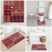 Texas Map Merry Christmas Bathroom Set Xmas Holiday Patterns - Wonder Print Shop