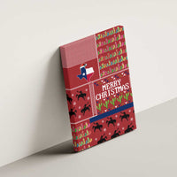 Texas Map Merry Christmas Canvas Wall Art Xmas Holiday Patterns - Wonder Print Shop