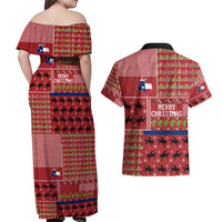 Texas Map Merry Christmas Couples Matching Off Shoulder Maxi Dress and Hawaiian Shirt Xmas Holiday Patterns - Wonder Print Shop