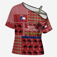 Texas Map Merry Christmas Cross Shoulder Shirt Xmas Holiday Patterns - Wonder Print Shop