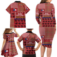 Texas Map Merry Christmas Family Matching Long Sleeve Bodycon Dress and Hawaiian Shirt Xmas Holiday Patterns - Wonder Print Shop