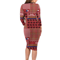 Texas Map Merry Christmas Family Matching Long Sleeve Bodycon Dress and Hawaiian Shirt Xmas Holiday Patterns - Wonder Print Shop