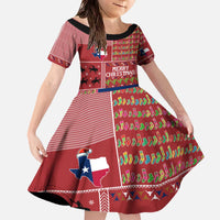 Texas Map Merry Christmas Family Matching Off The Shoulder Long Sleeve Dress and Hawaiian Shirt Xmas Holiday Patterns - Wonder Print Shop