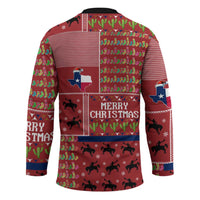 Texas Map Merry Christmas Hockey Jersey Xmas Holiday Patterns - Wonder Print Shop