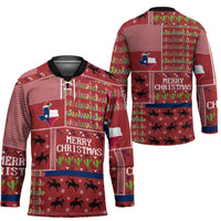 Texas Map Merry Christmas Hockey Jersey Xmas Holiday Patterns - Wonder Print Shop