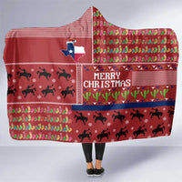 Texas Map Merry Christmas Hooded Blanket Xmas Holiday Patterns - Wonder Print Shop