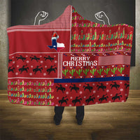 Texas Map Merry Christmas Hooded Blanket Xmas Holiday Patterns - Wonder Print Shop