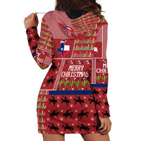 Texas Map Merry Christmas Hoodie Dress Xmas Holiday Patterns - Wonder Print Shop