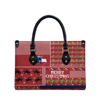 Texas Map Merry Christmas Leather Bag Xmas Holiday Patterns - Wonder Print Shop