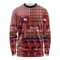 Texas Map Merry Christmas Long Sleeve Shirt Xmas Holiday Patterns - Wonder Print Shop