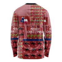 Texas Map Merry Christmas Long Sleeve Shirt Xmas Holiday Patterns - Wonder Print Shop