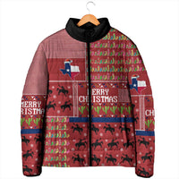 Texas Map Merry Christmas Padded Jacket Xmas Holiday Patterns - Wonder Print Shop